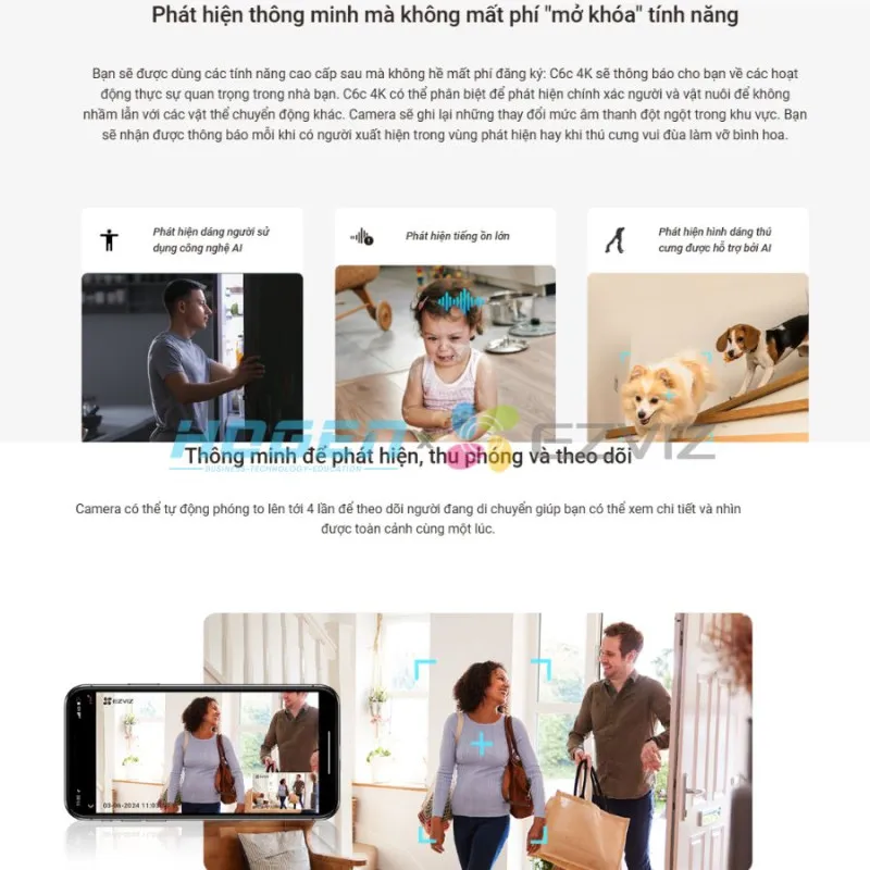 Camera Wi-Fi EZVIZ C6C 4K – Siêu Nét, AI Cao Cấp (8.0MP/4K)