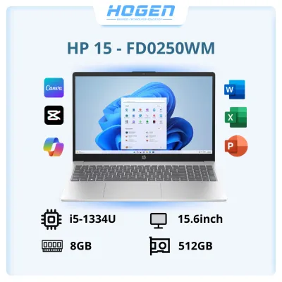 Laptop HP 15‑fd0250wm – Intel Core i5‑1334U | 8GB RAM | 512GB SSD | 15.6 inch HD LED | Win 11 Bản quyền